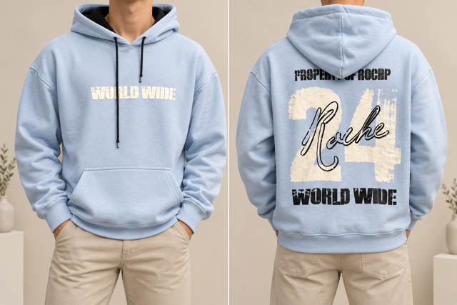 هودی مردانه سه نخ داخل کورک ضخیم  world wide