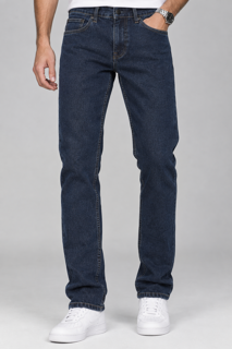 شلوار جین مردانه راسته سرمه‌ای ساده کد ۱۰۴۴